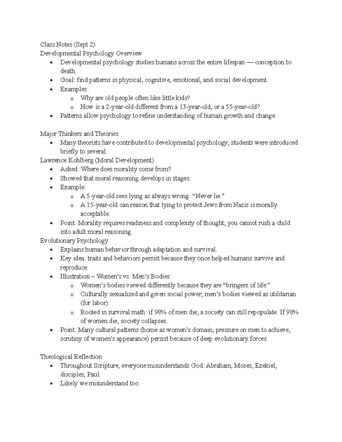 Developmental Psychology Overview & Key Theories (PSY 101) - Studocu
