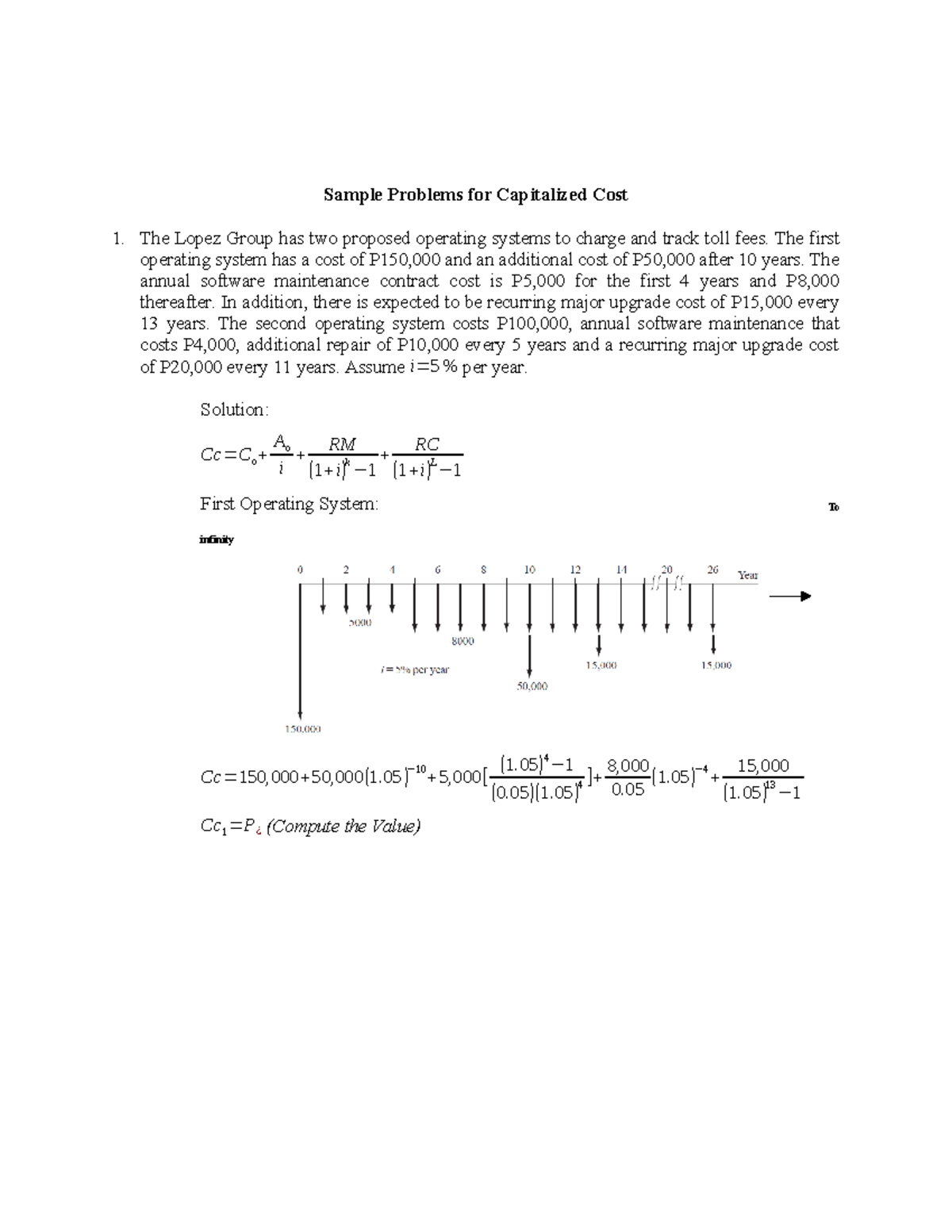 498154059 Sample Problems on Capitalized Cost Analysis - Studocu