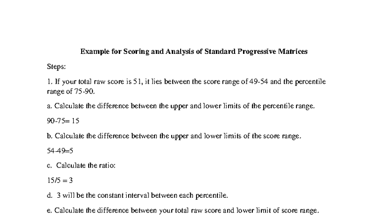 SPM 101: Scoring Analysis Example for Standard Progressive Matrices ...