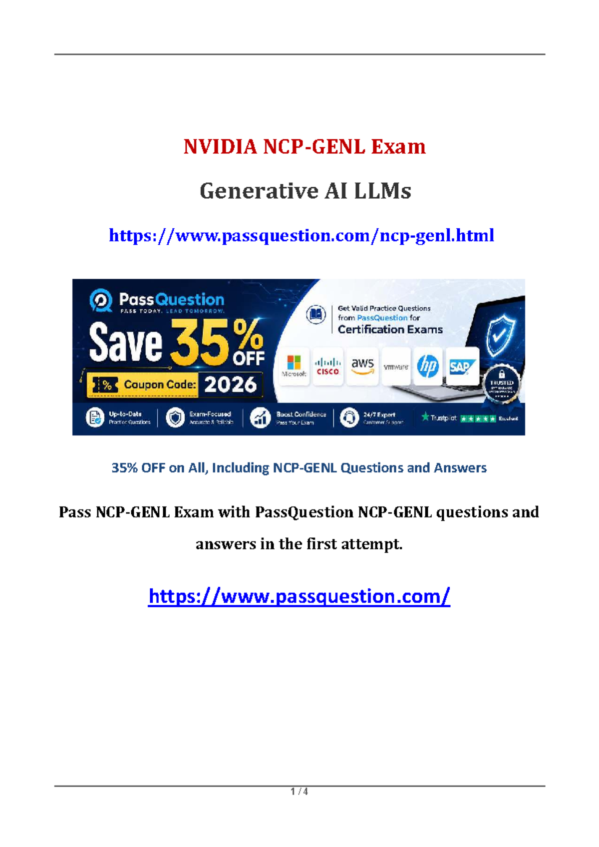 NCP-GENL Final Exam: NVIDIA Generative AI LLMs Q&A Guide - Studocu