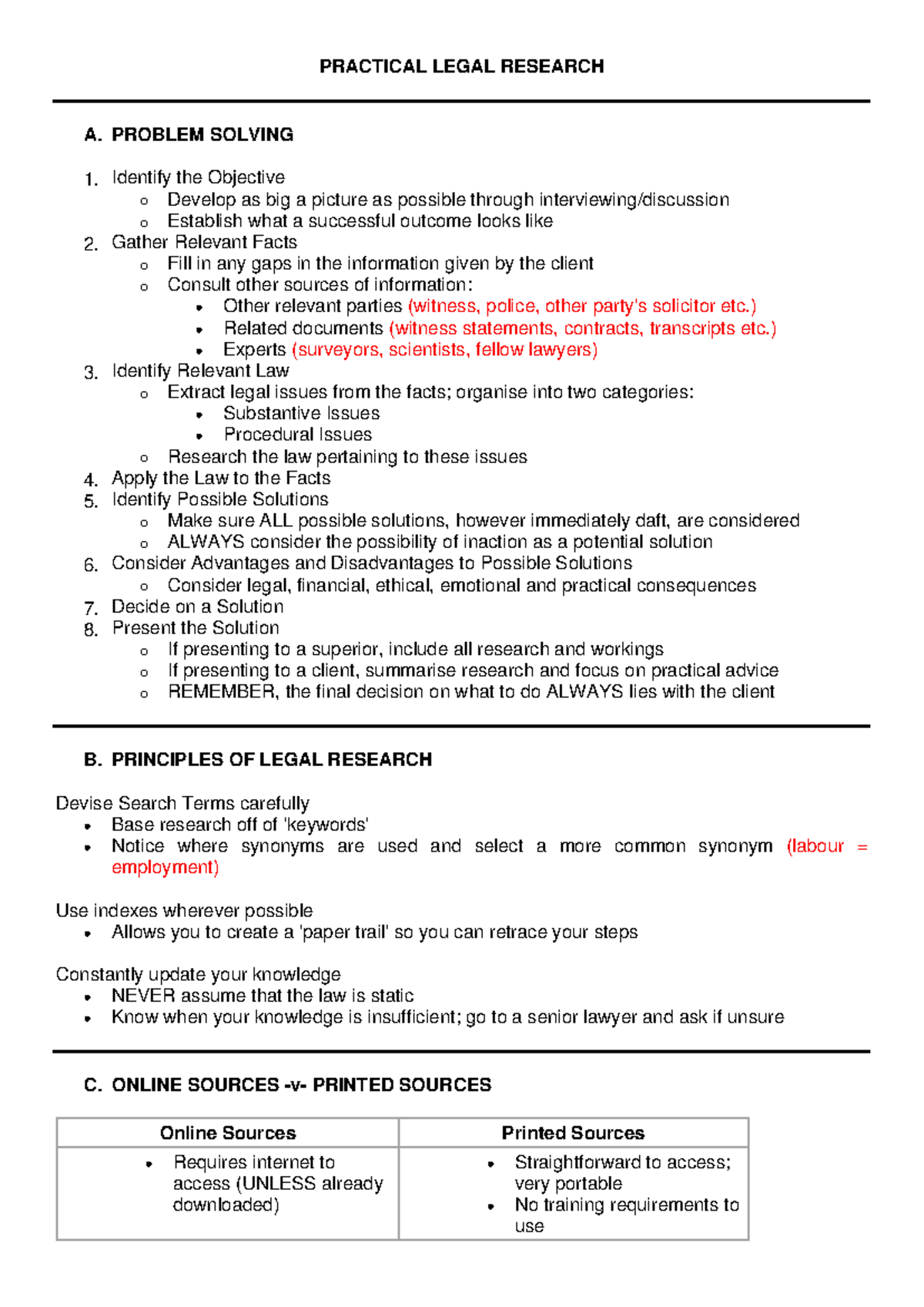 5. Practical Legal Research 1 - PRACTICAL LEGAL RESEARCH A. PROBLEM ...