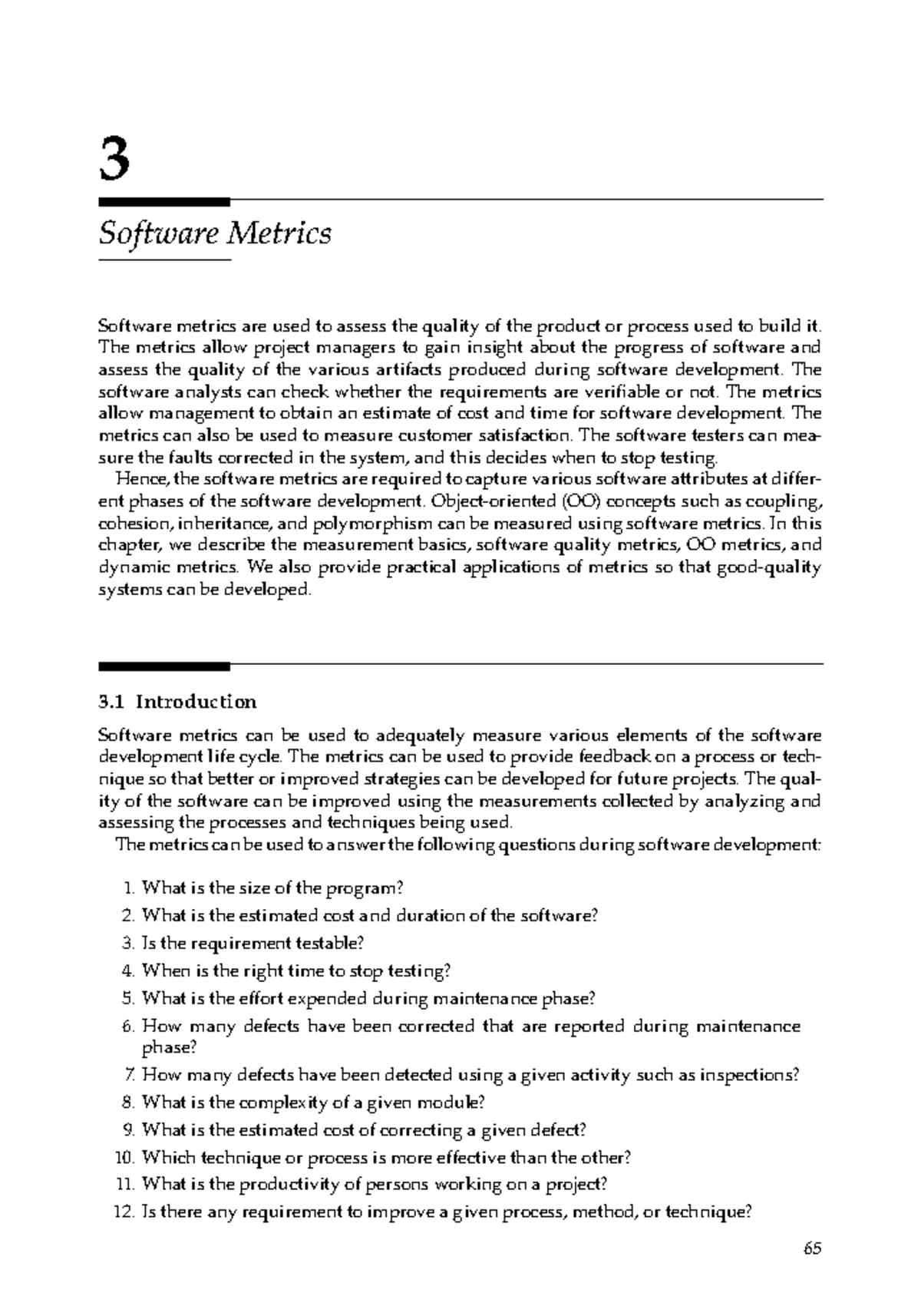 Chapter 3: Software Metrics (CS101) - Understanding Quality Assessment ...
