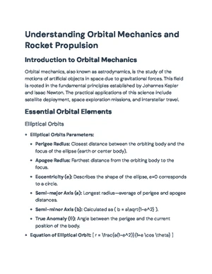 Orbital Mechanics - Study Notes & Assignments - Studocu