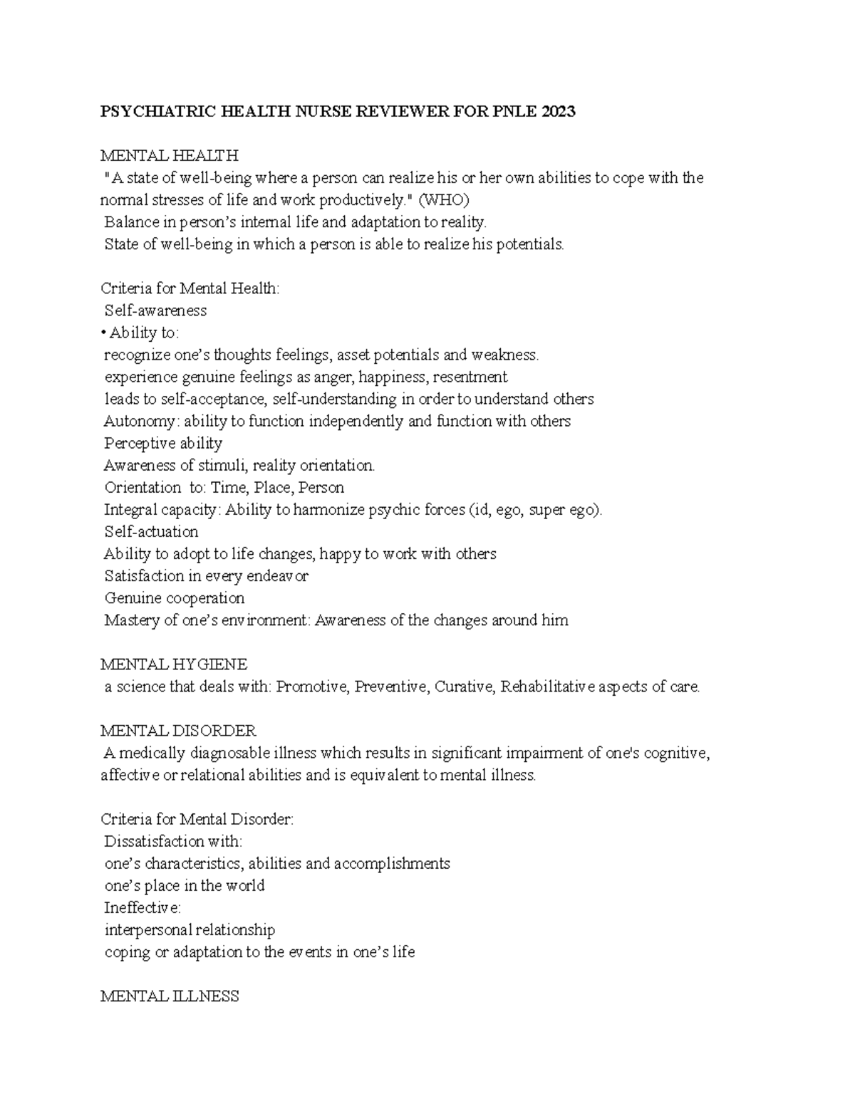 Psychiatric Health Nurse Review for PNLE 2023: Key Concepts & Insights ...