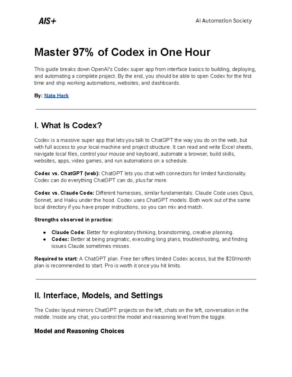 Master 97% of Codex in One Hour: A Comprehensive Guide - Studocu