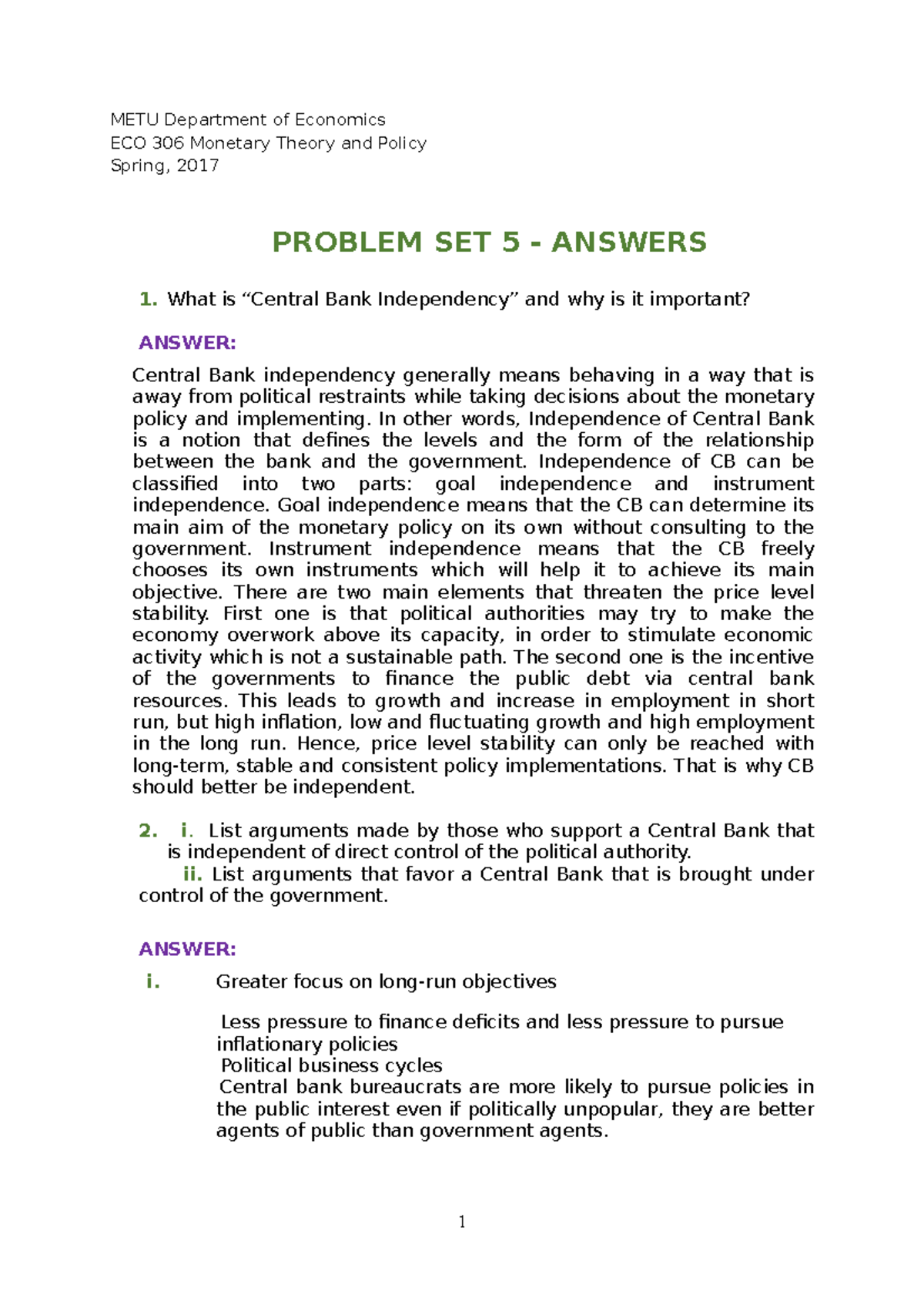 Problem Set 5 Answers 2017 Spring - METU Department of Economics ECO ...