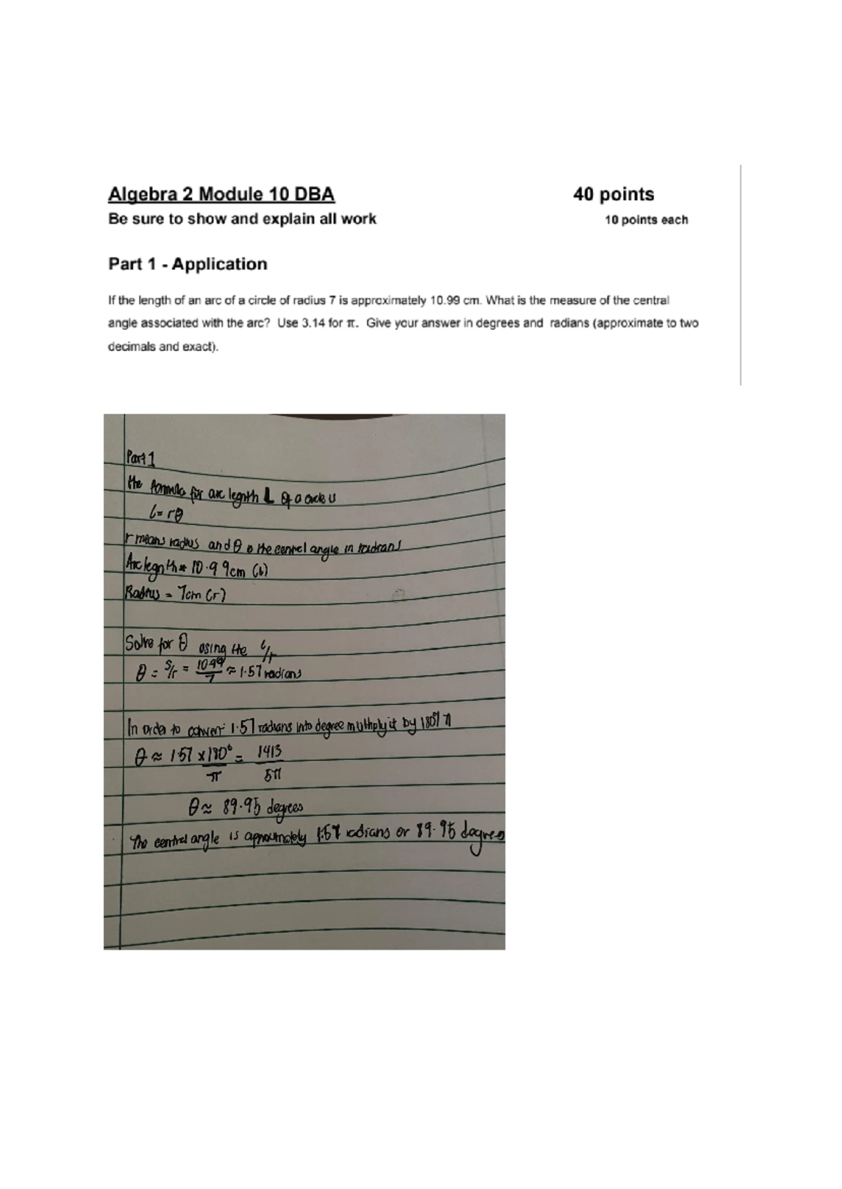 Algebra 2 Module 7 DBA: Reflections on Learning Inverse Functions - Studocu