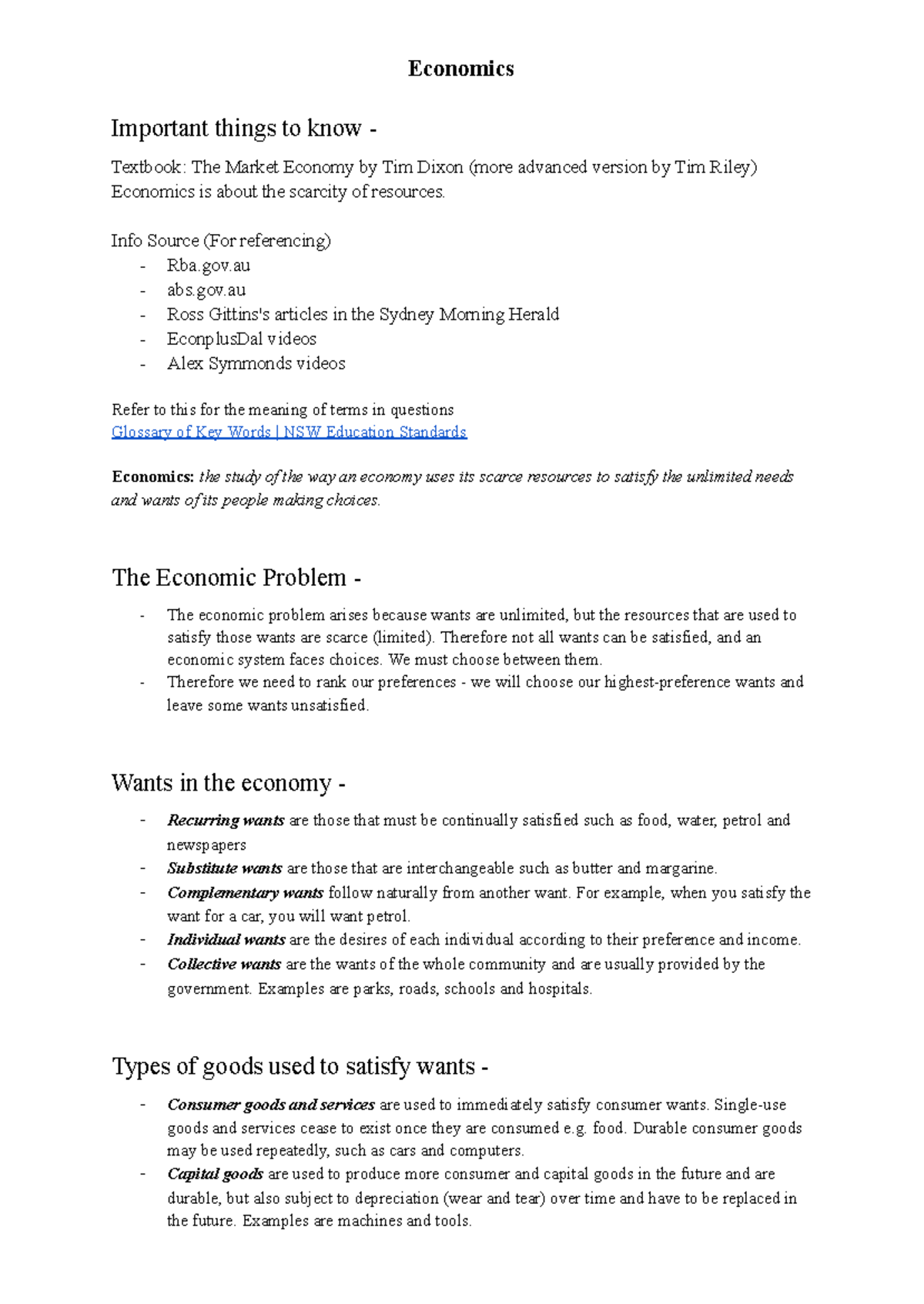 Economics 11 - Comprehensive Study Notes on Scarcity and Choices - Studocu