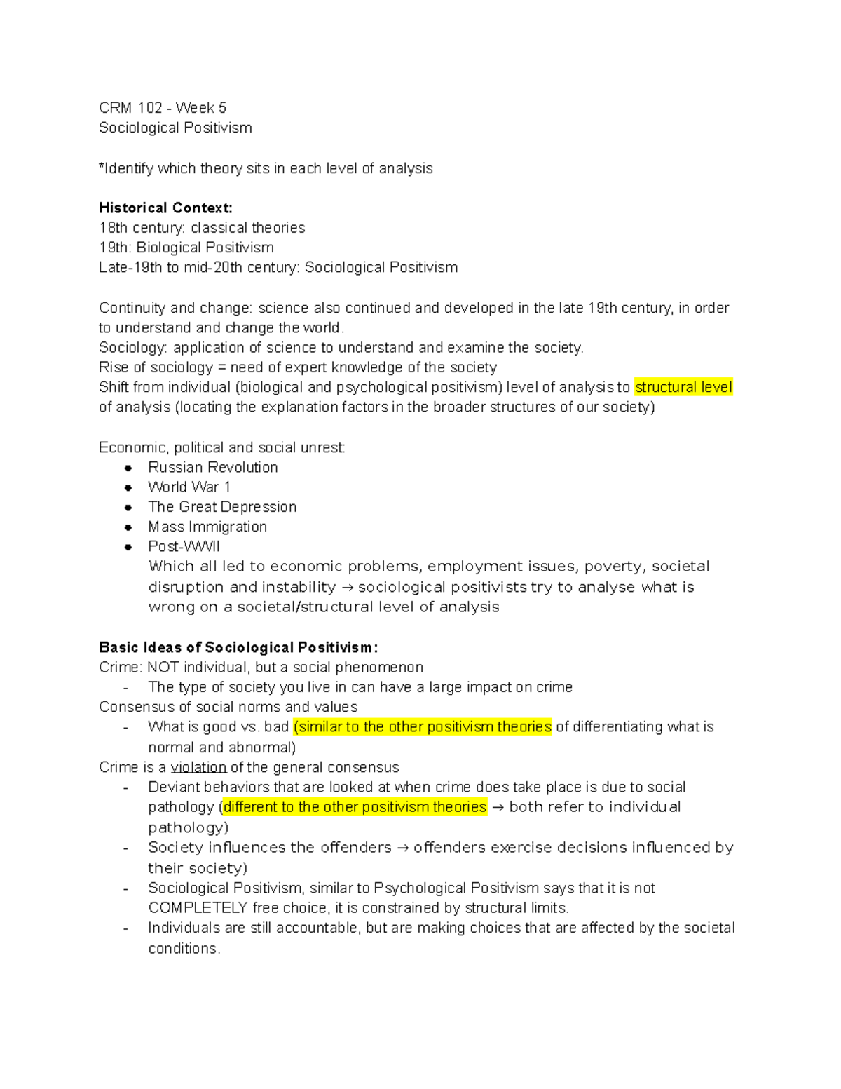 CRM 102 Week 5 - Lecture notes and textbook summaries split per topic ...