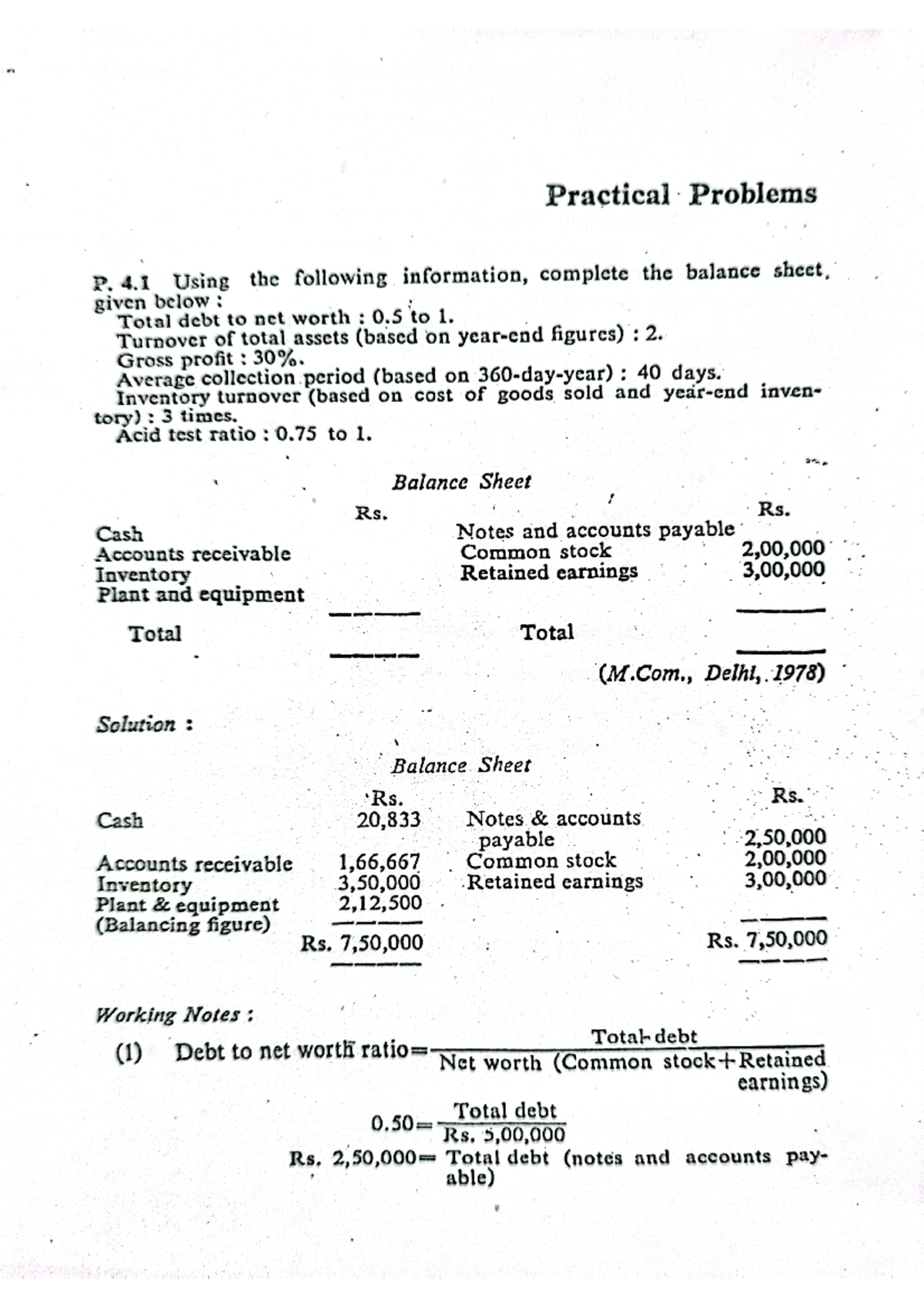 Financial Management Case Study #1: Balance Sheet & Analysis - Studocu
