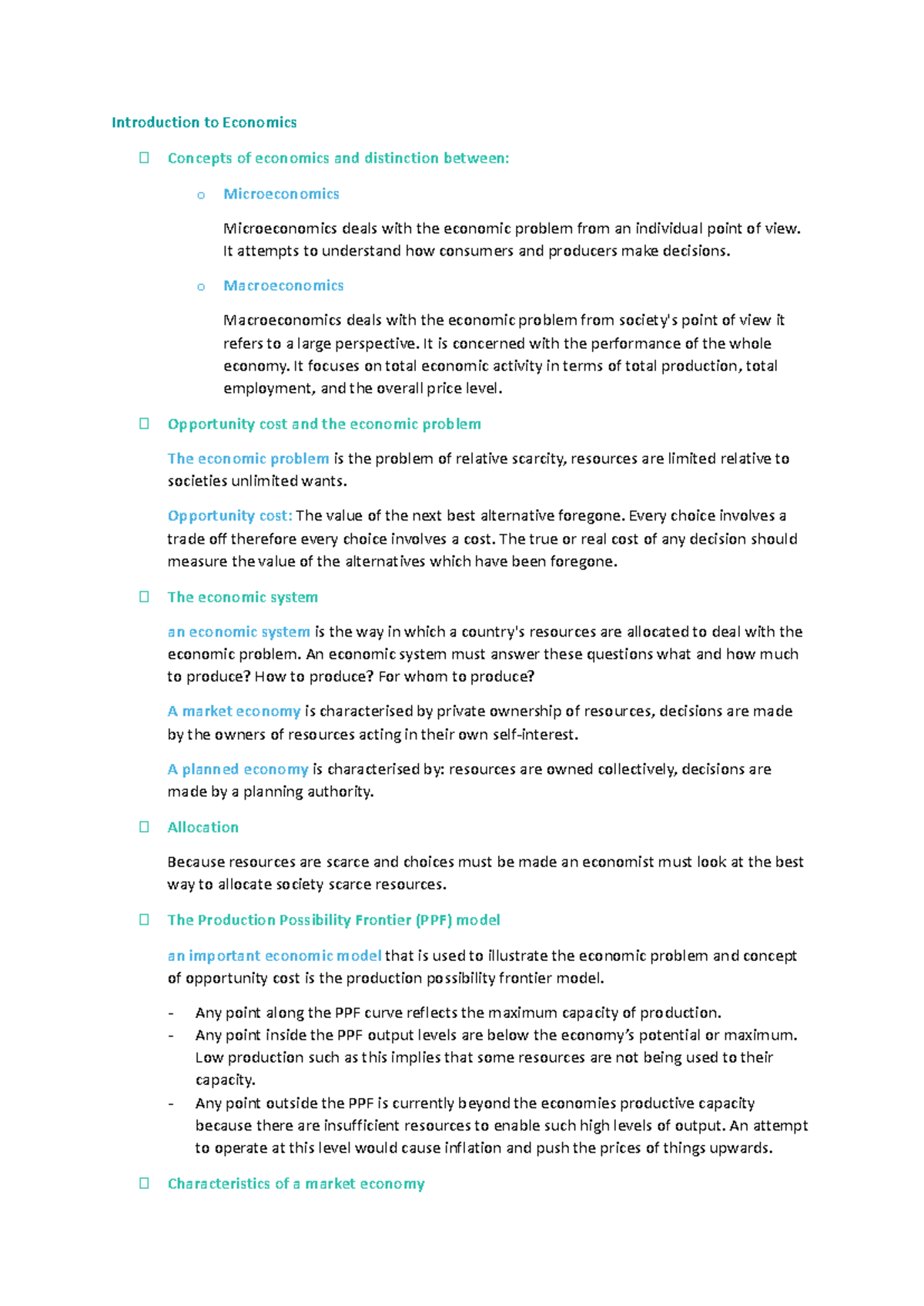 Economics Unit 1 ATAR: Key Concepts in Micro and Macroeconomics - Studocu