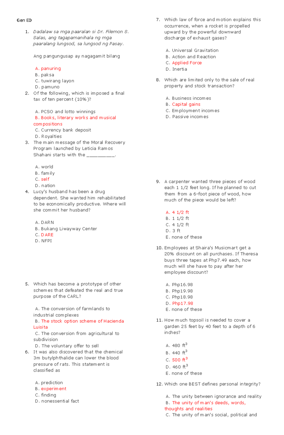 Gen ED - NOTES - Gen ED Dadalaw sa mga paaralan si Dr. Filemon S. Salas ...