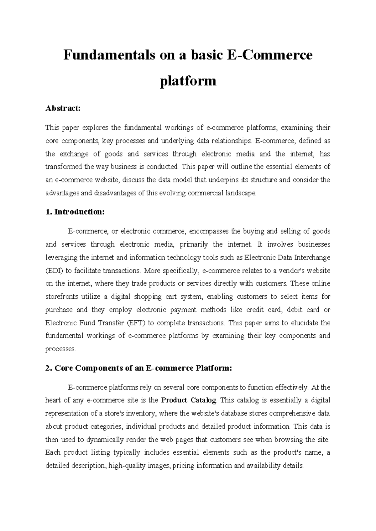 How a e-Commerce platform works - Fundamentals on a basic E-Commerce ...