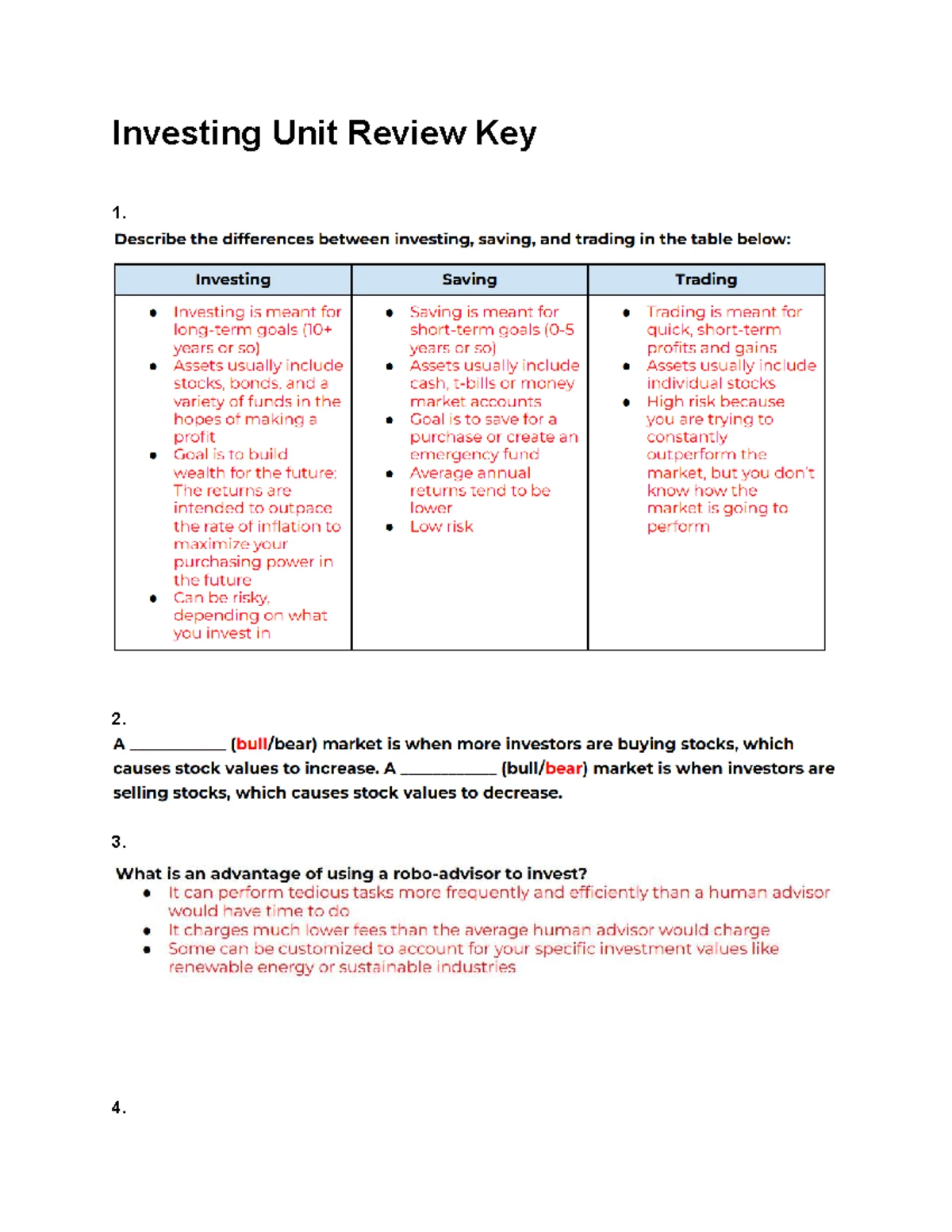 Paying for College Unit Review Key - FI 304 - 2. 3. 4. 5. 6. 7. 8. 9 ...