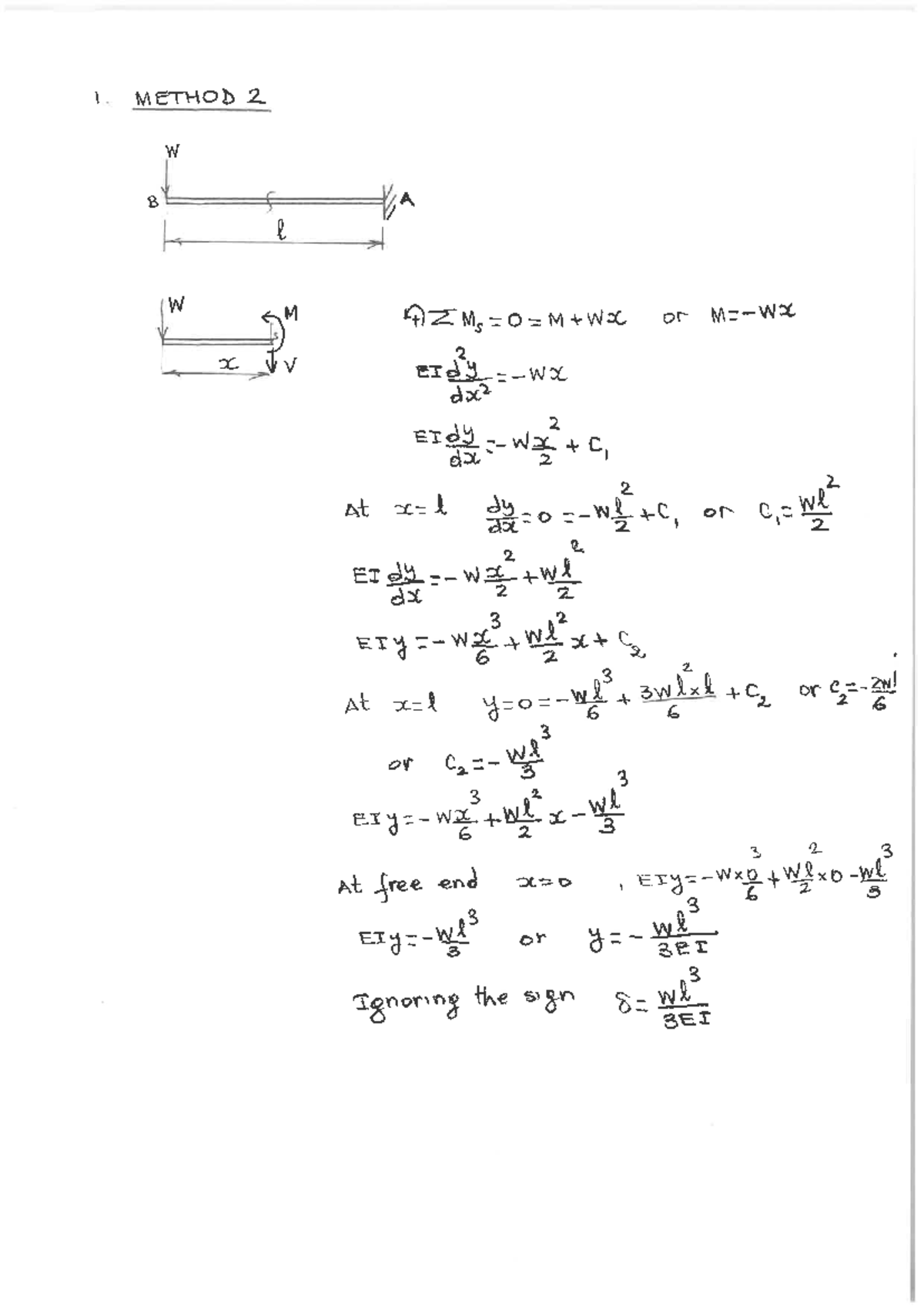 Static Deflections Analysis for Method 2 in Engineering Mechanics - Studocu