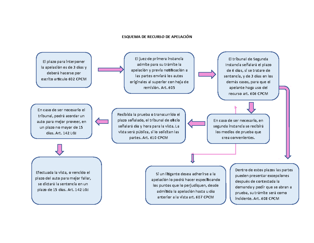 Esquema DE Recurso DE Apelación en procesal civil y mercantil - ESQUEMA