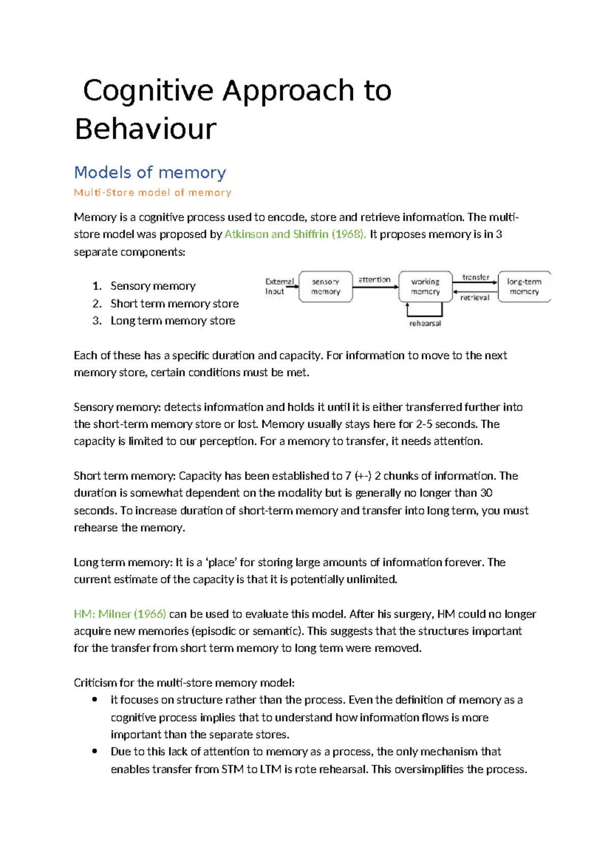Cognitive Approach to Behaviour updated - Cognitive Approach to ...
