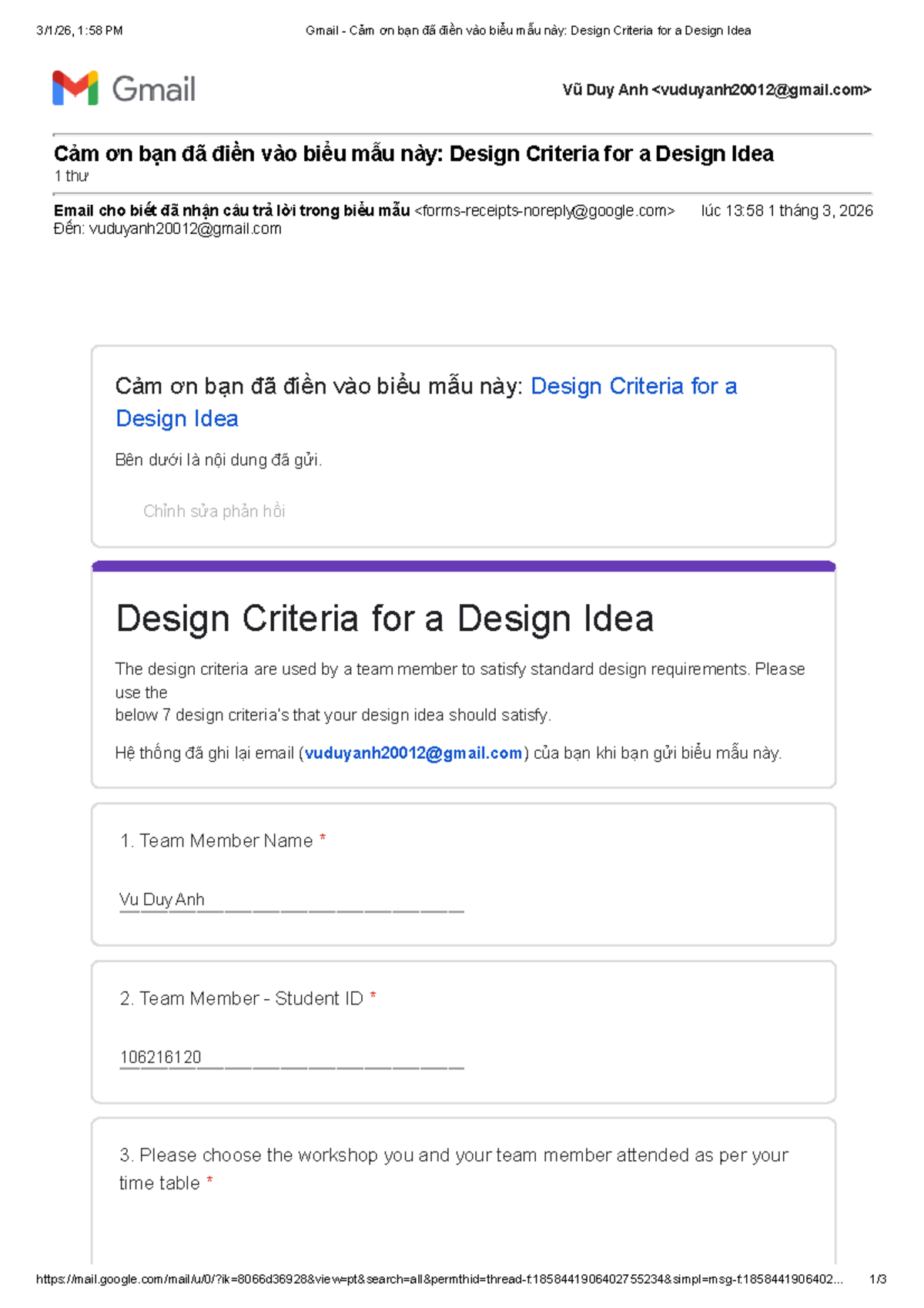Design Criteria for a Design Idea - Workshop HCM Session - Studocu