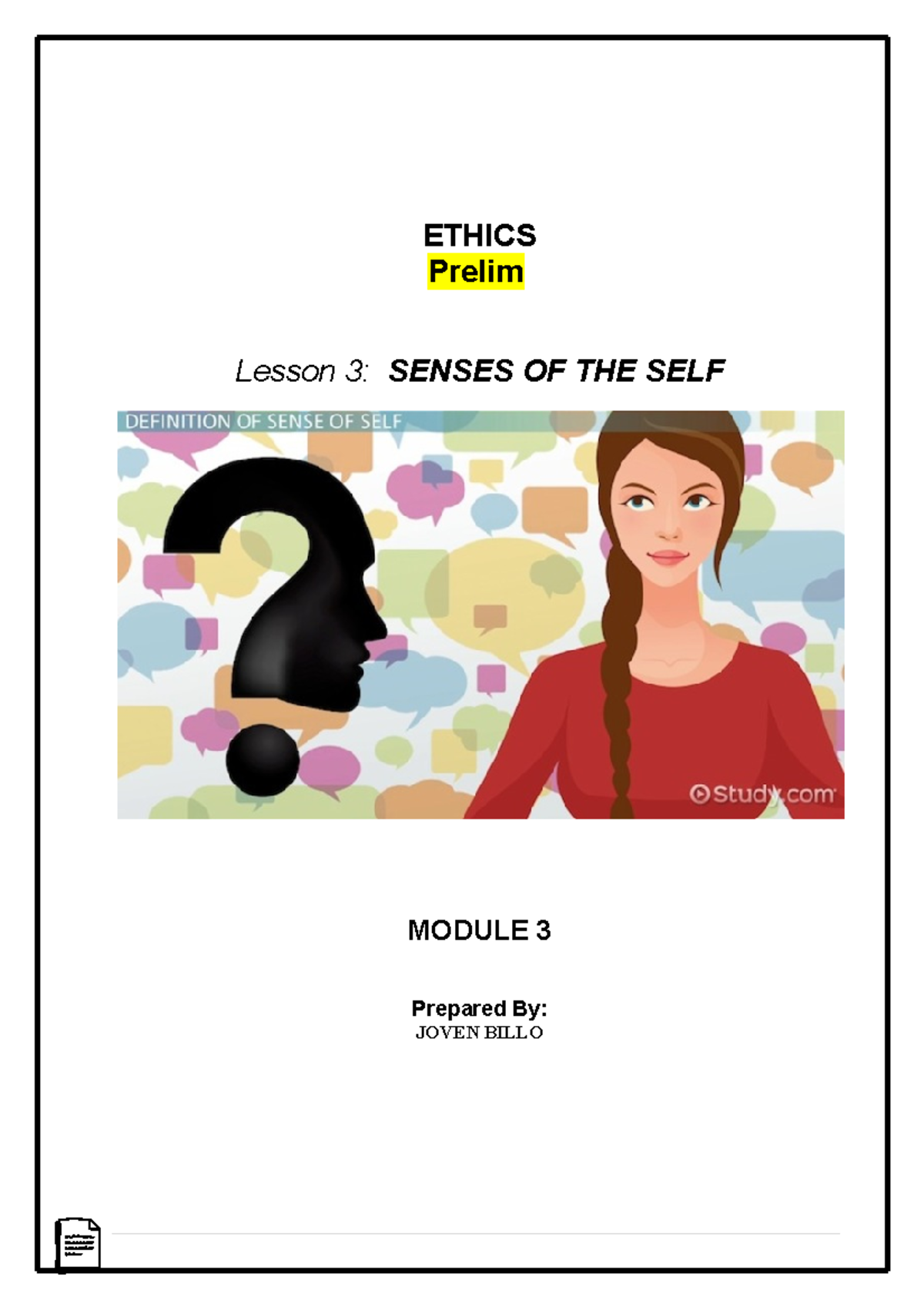 Module-3: Lesson on Ethics - Understanding the Self and Moral Theories ...