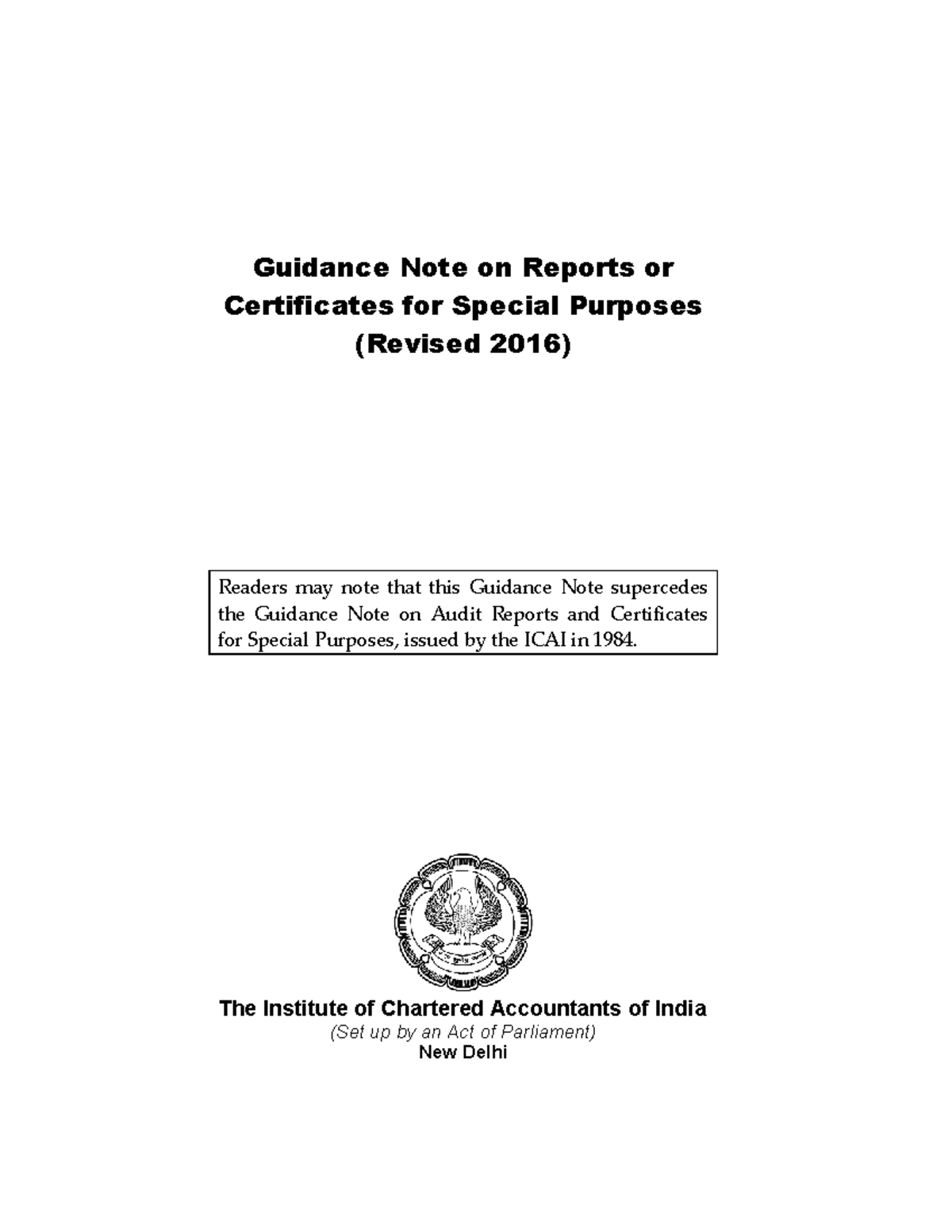 Guidance Note on Reports or Certificates for Special Purposes (Revised ...