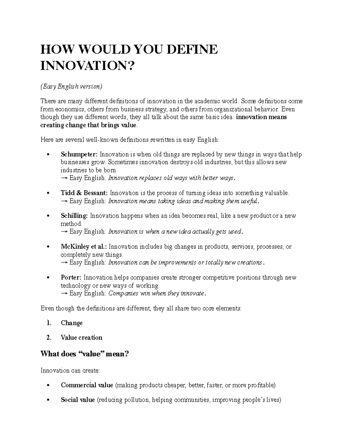 COMM 219 Final Exam: Understanding Innovation in Easy English - Studocu