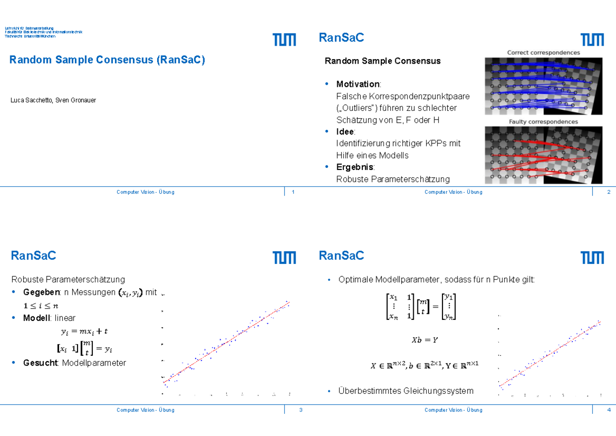 Computer Vision Übung 07b: RanSaC Algorithmus und robuste ...