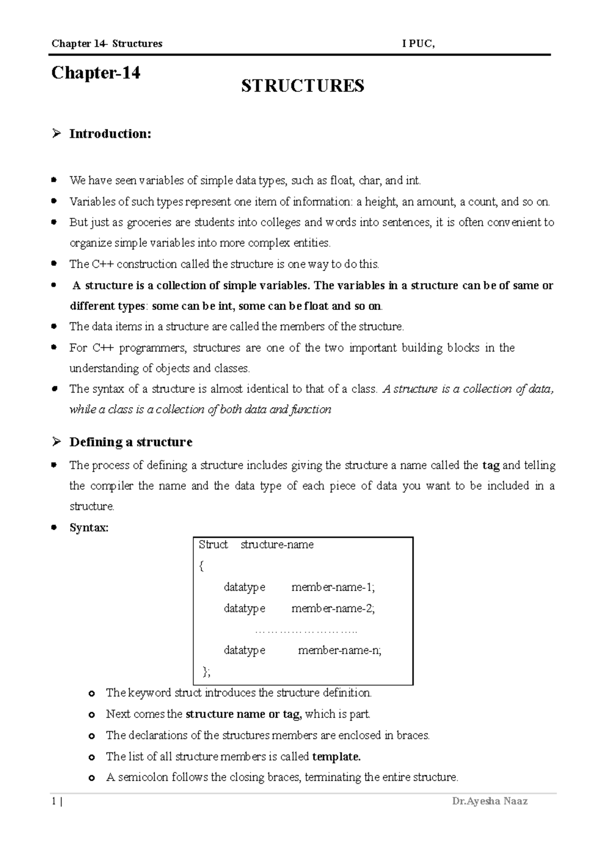 1632068708 Chapter 14 - Structures I Overview and Examples - Studocu