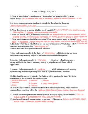 Christian Ethics Test 2 Study guide - Newson, CHRS 224 Study Guide—Test ...