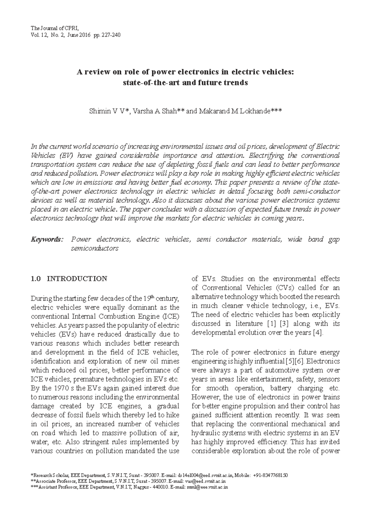 A Review on Power Electronics in EVs: Trends & Future Insights (CPRI 12 ...
