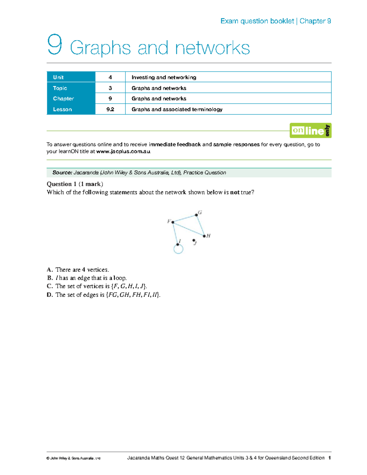IA3 Networks: Exam Questions on Graphs and Terminology - Studocu