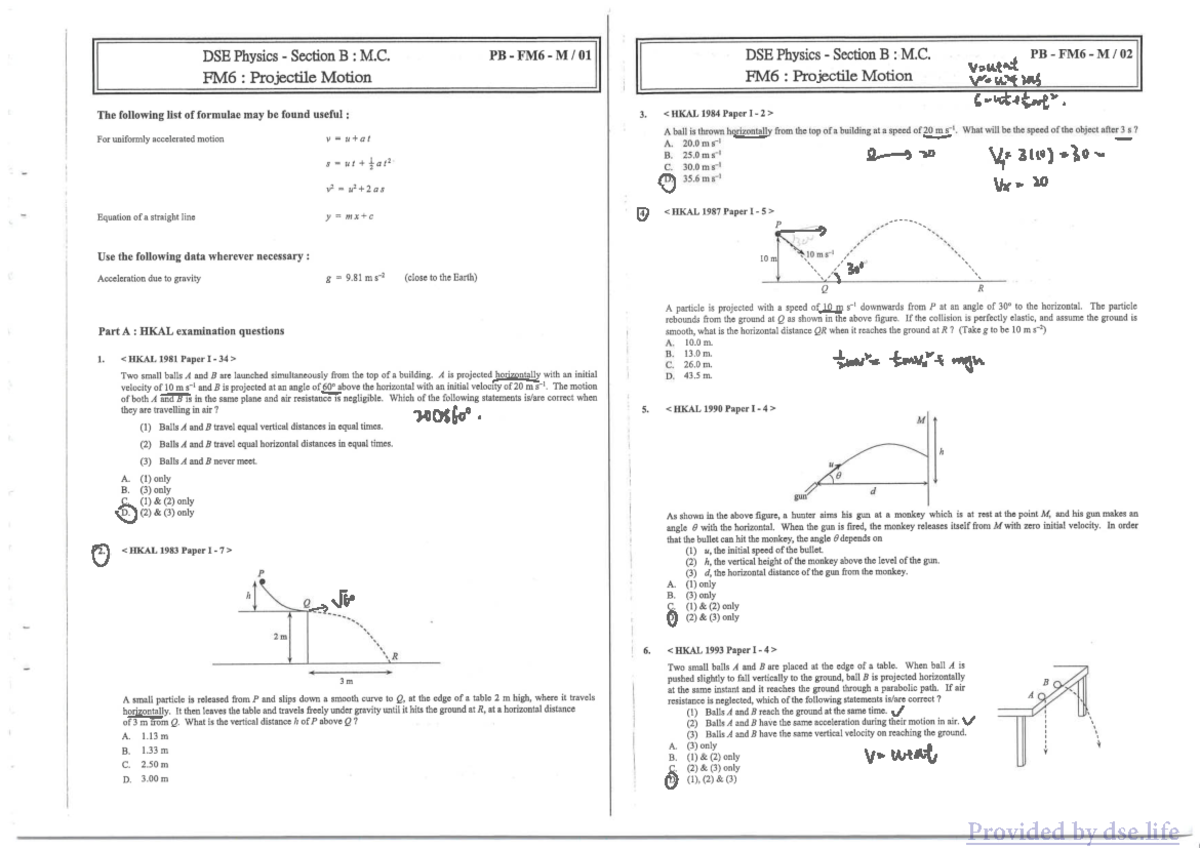 2.6 projectile motion 2 - Problem Solving in Physics - Provided by dse ...