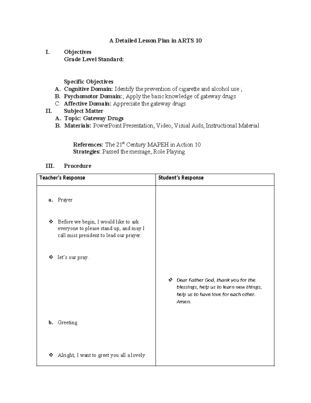 A Detailed Lesson Plan in Health 8 - A Detailed Lesson Plan in ARTS 10 ...