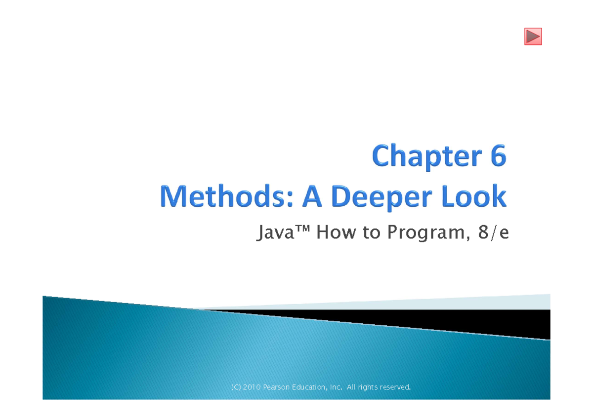 Java Programming: Methods & Overloading (C) 2010 - Studocu