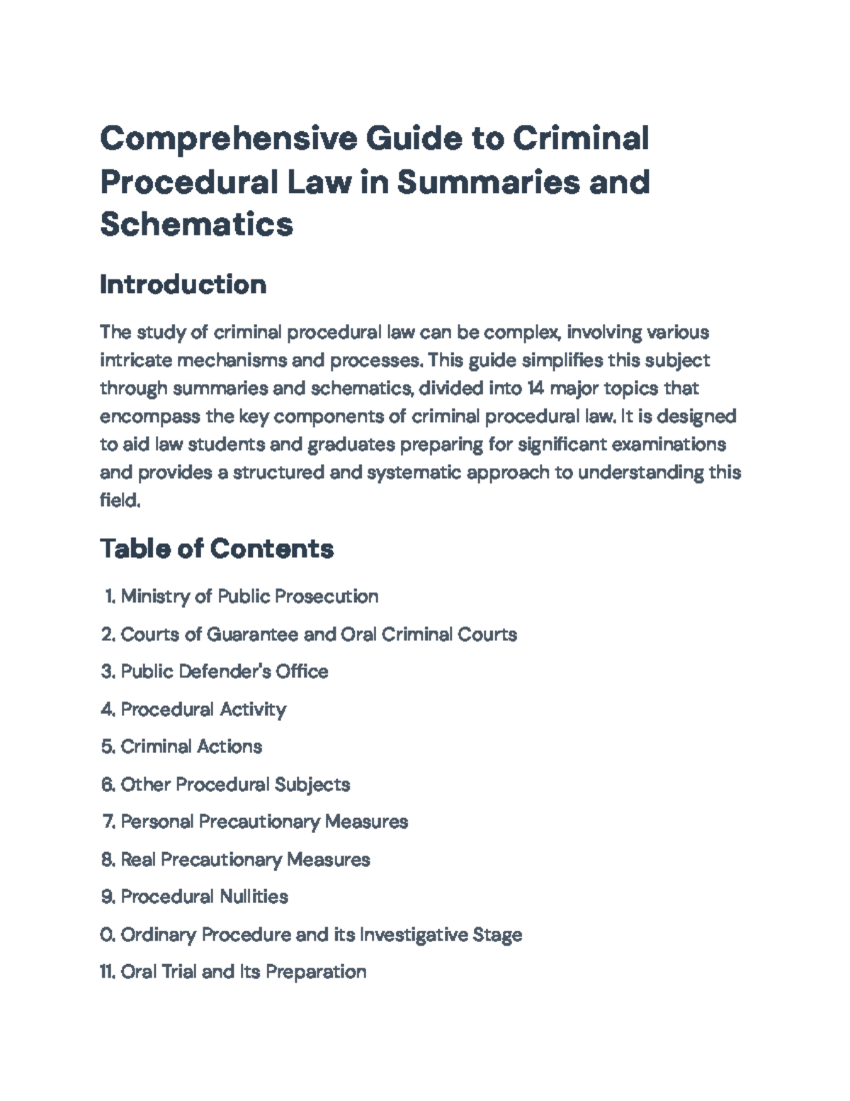 Comprehensive Guide to Criminal Procedural Law (Course Code: CPL 101 ...