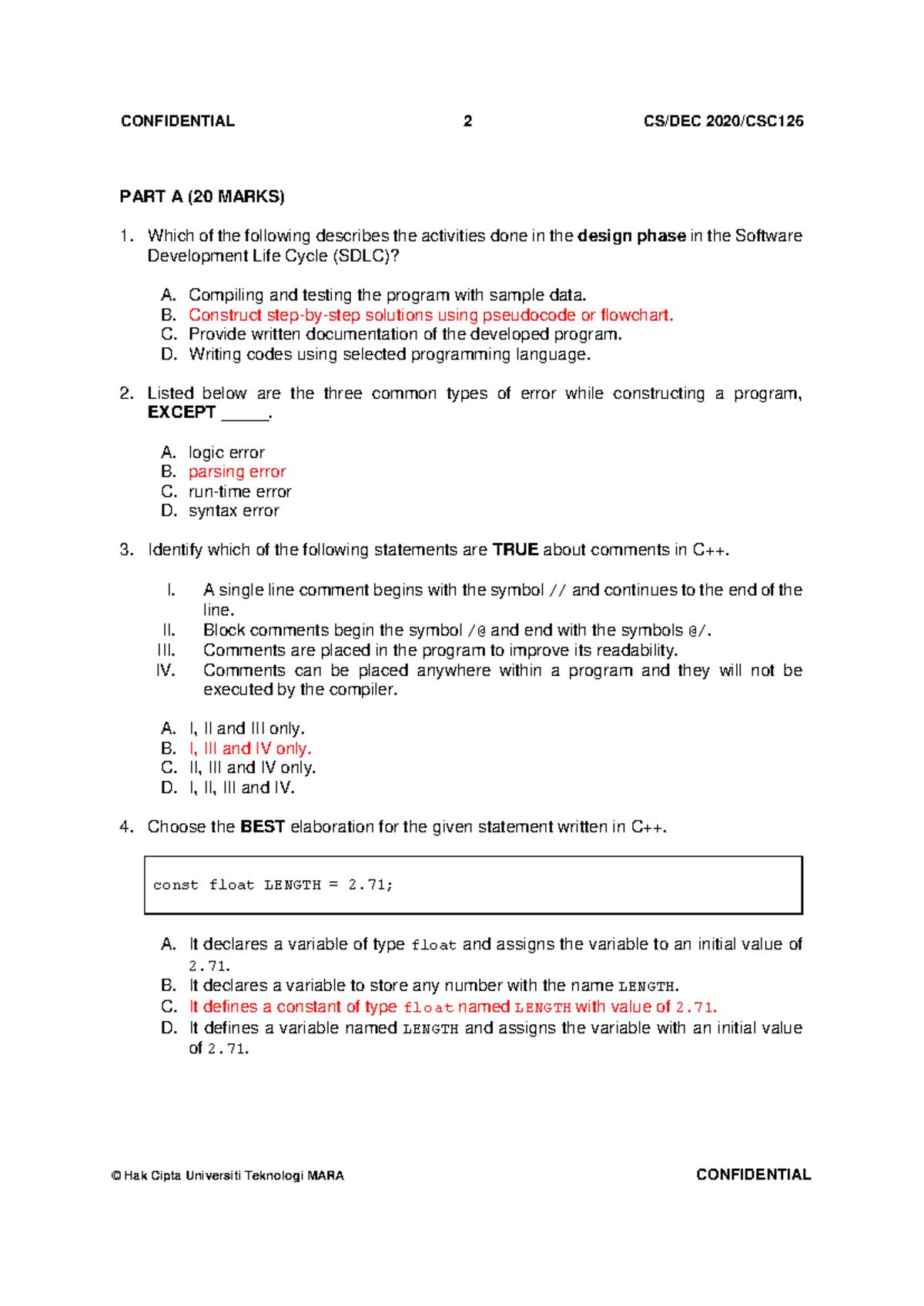 Sample ANS FEB 2021 - Software Development Exam Paper - Studocu