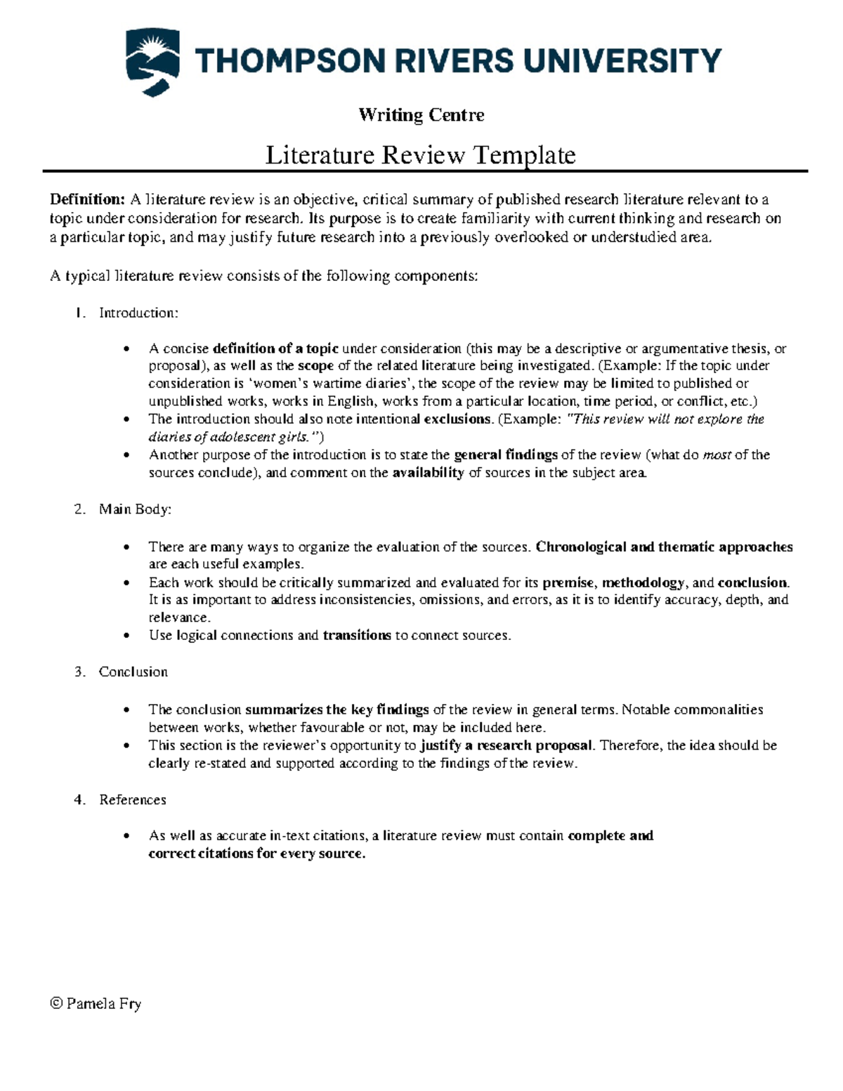 Literature Review Guide for Course 30564: Structure and Insights - Studocu