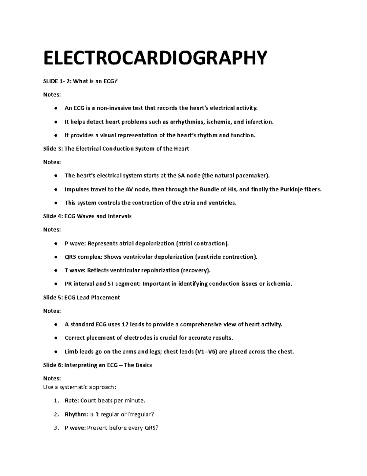 Electrocardiography (ECG) Overview: Key Concepts and Nursing Roles ...