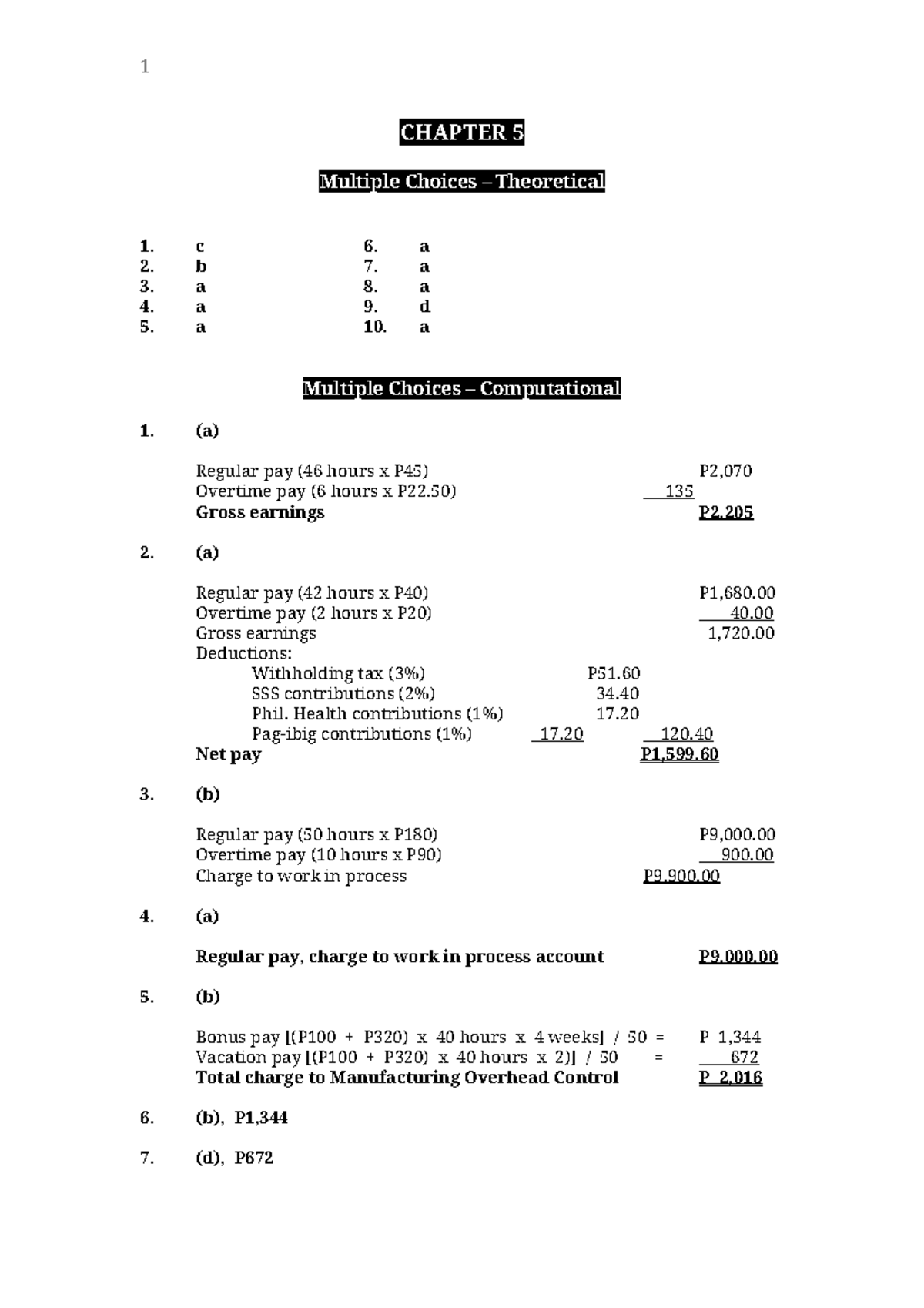 Chapter 5 - Cost Accounting Solutions Manual by Guerrero - Studocu