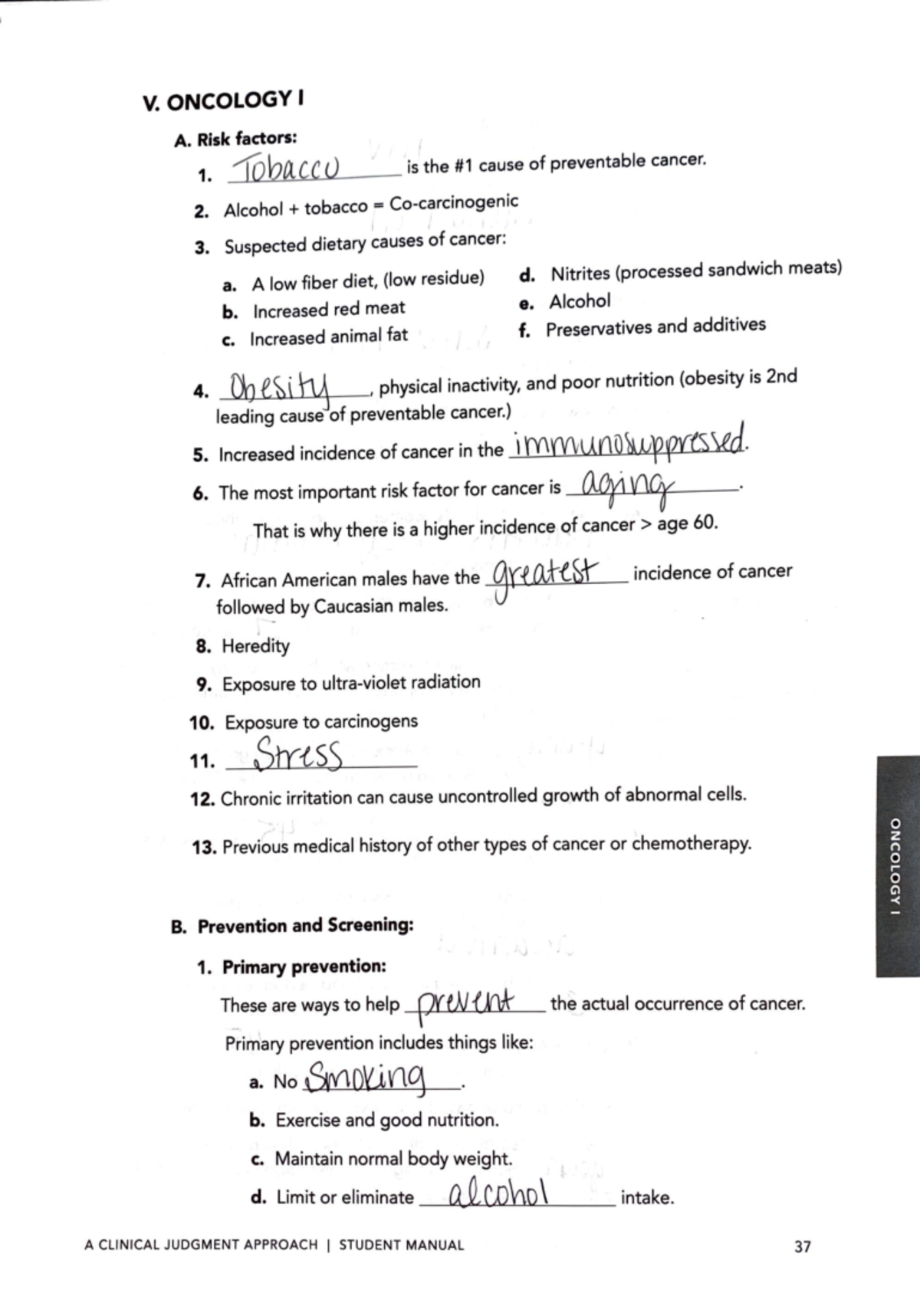 Oncology I Final Exam Study Notes - Studocu