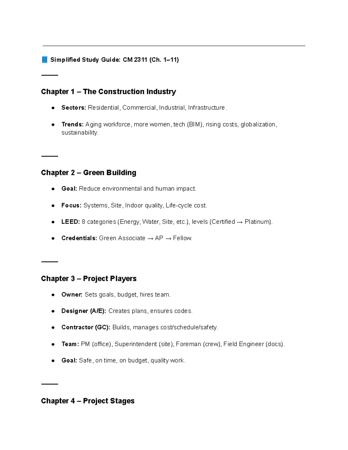 CSM 2311 Midterm Review: Comprehensive Overview of Chapters 1-11 - Studocu