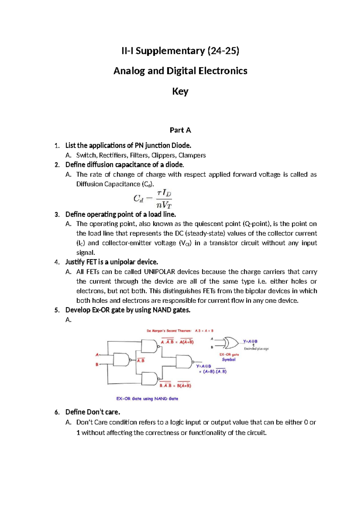 Analog and Digital Electronics Supplementary Notes (89190) - Studocu