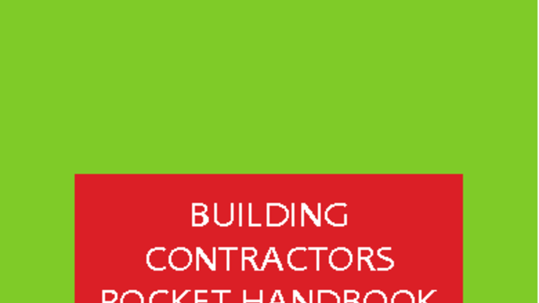 Contractors Handbook 2012: Essential Building Practices Guide - Studocu