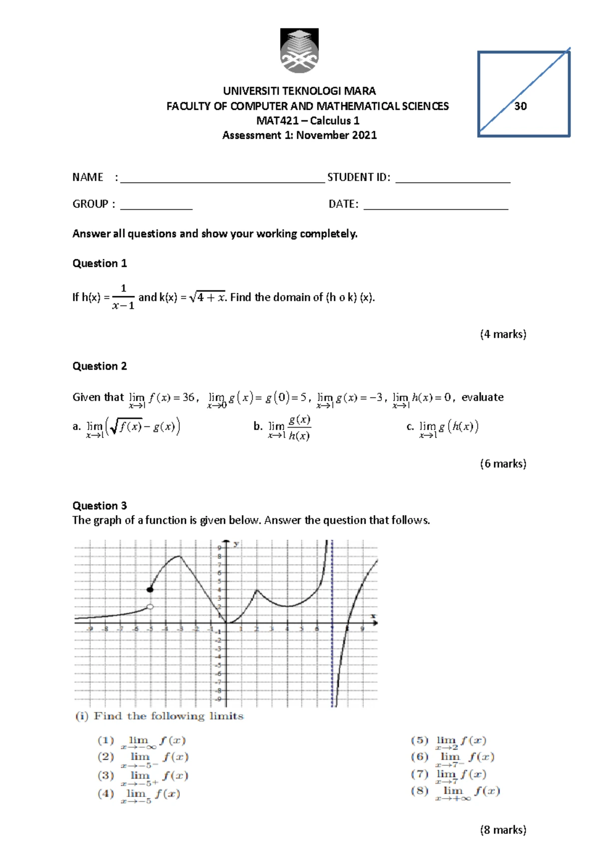 MAT441 Group Assignment - MAT441 ASSIGNMENT PART A: LAB EXERCISES ...