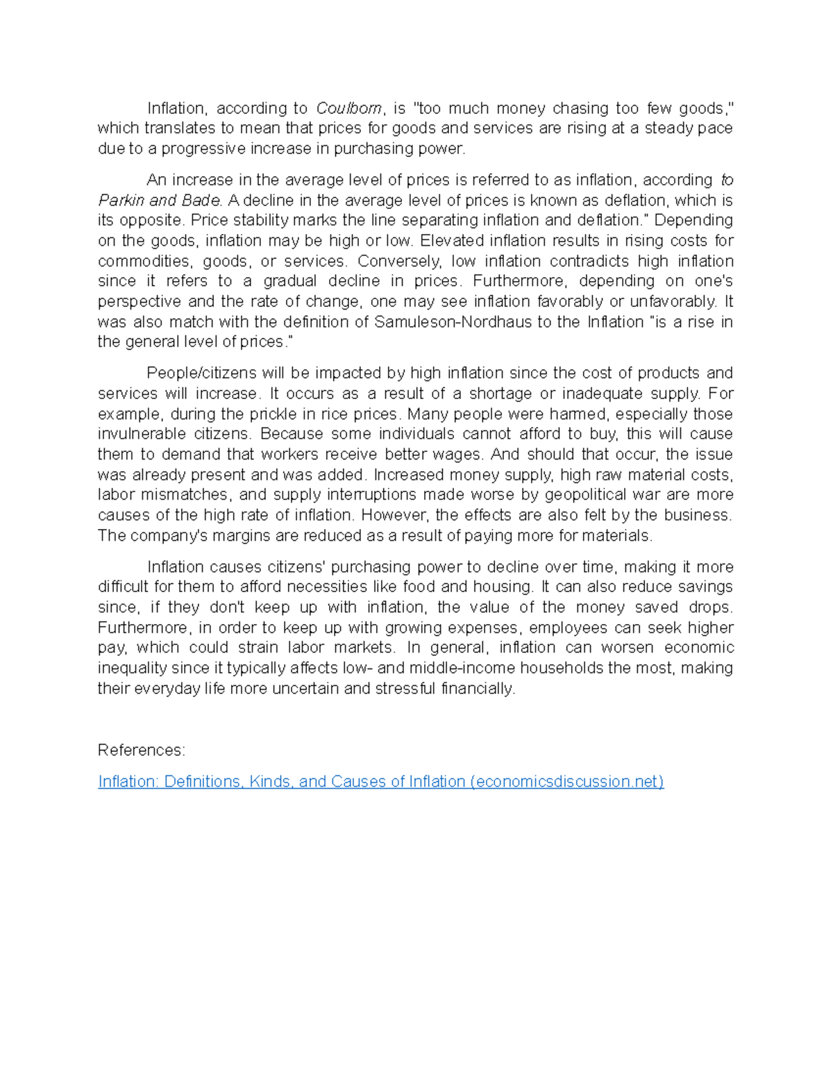 Understanding Inflation and Its Economic Impacts - NLA - Studocu
