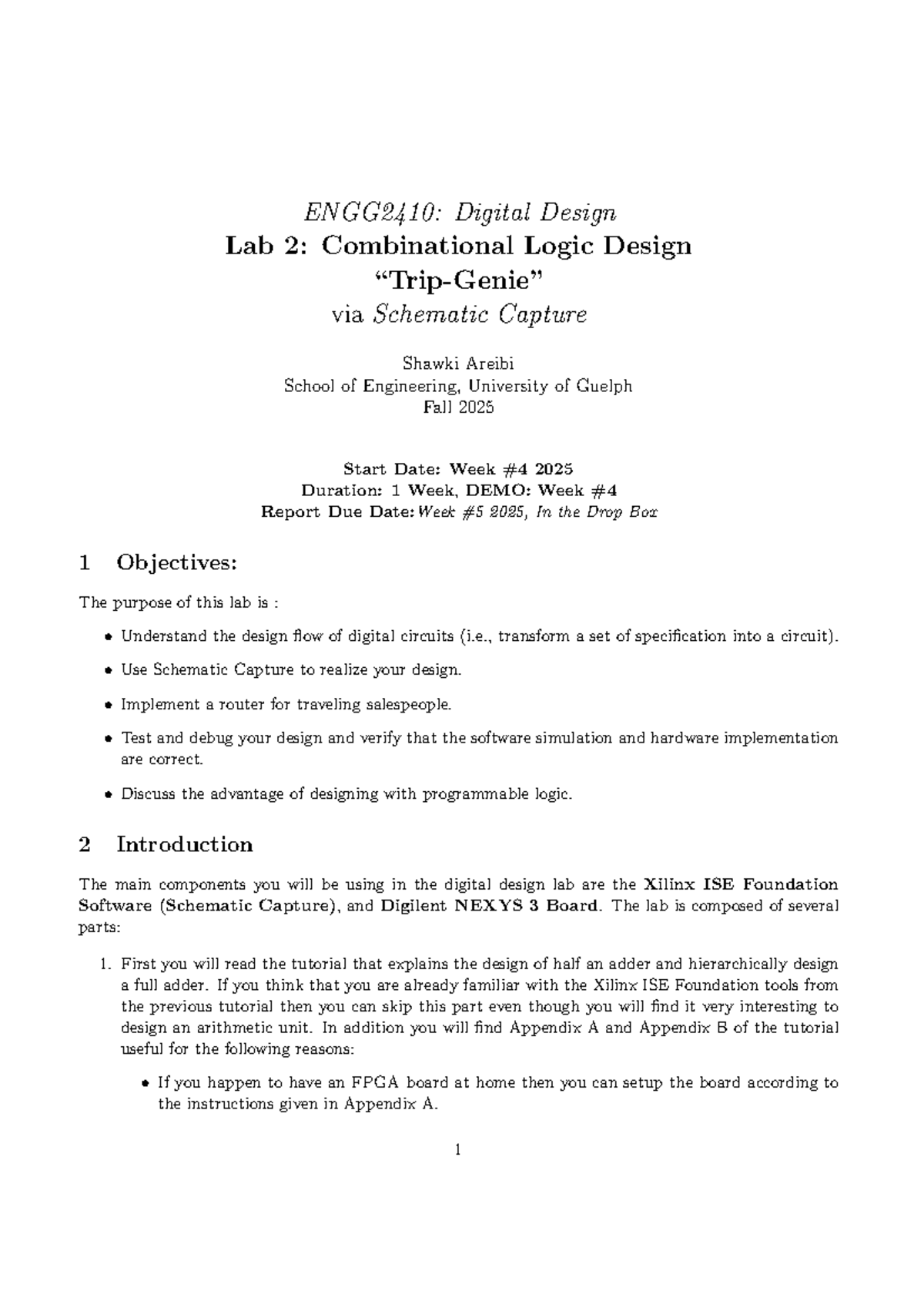 ENGG2410: Lab 2 - Combinational Logic Design with Schematic Capture ...