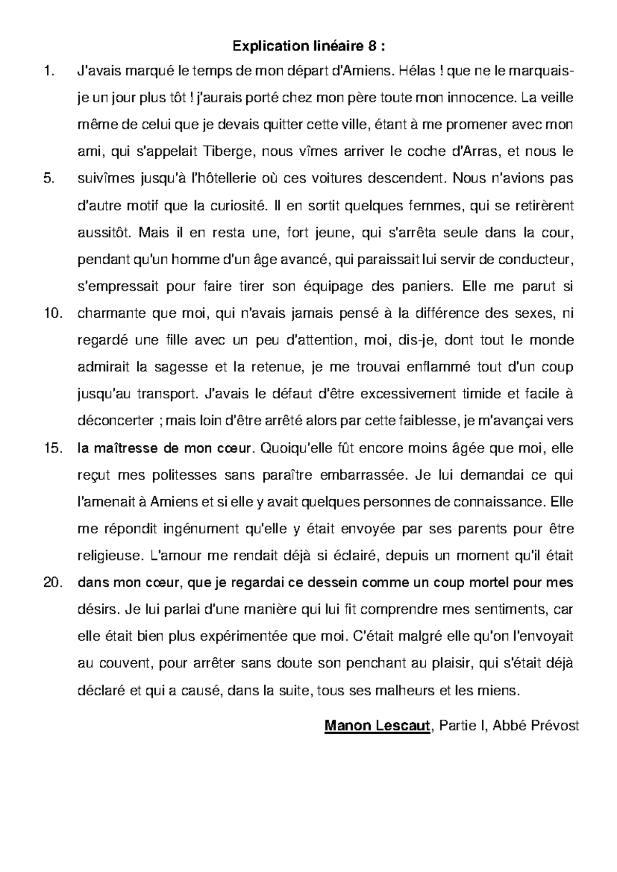 Explication-08 - Fiche de lecture - Explication linéaire 8 : 1. 5. 10 ...