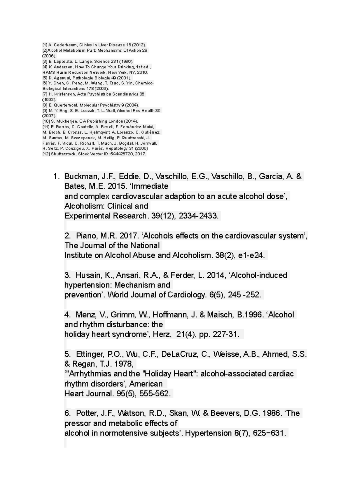 BLog - Good references to use for the blog assessment regarding alcohol ...