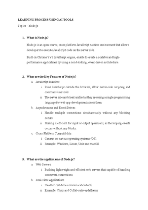 NODE - class activity - NODE Introduction to Node Node is an open ...