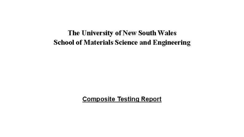 Composite Mechanical Testing Report - Materials Science ENG 1234 - Studocu