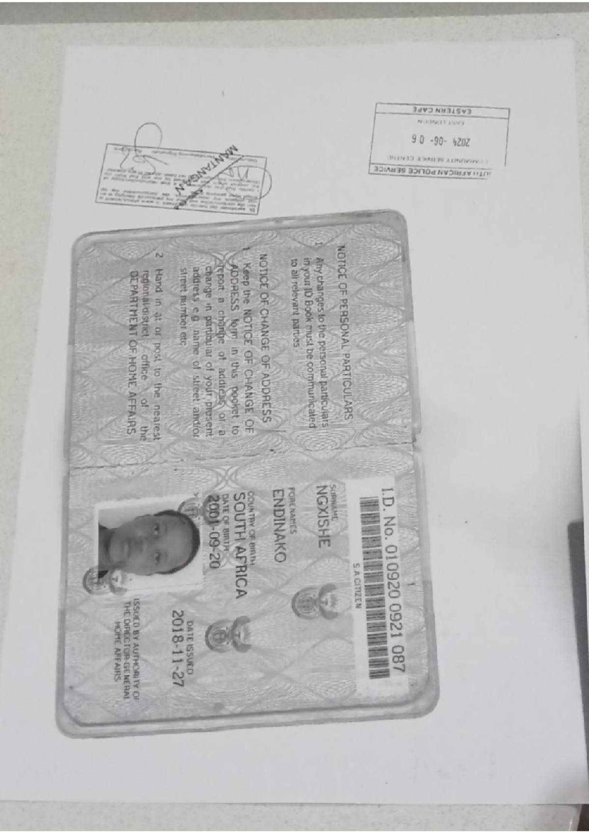 I'd copy Endy study material - I. No. 010920 0921 087 S.A NOTICE OF ...